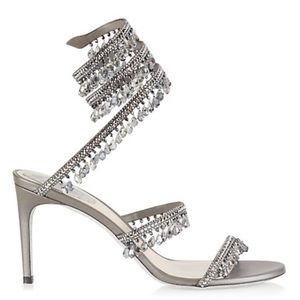 Chandelier Crystal-Embellished Wrap Sandals